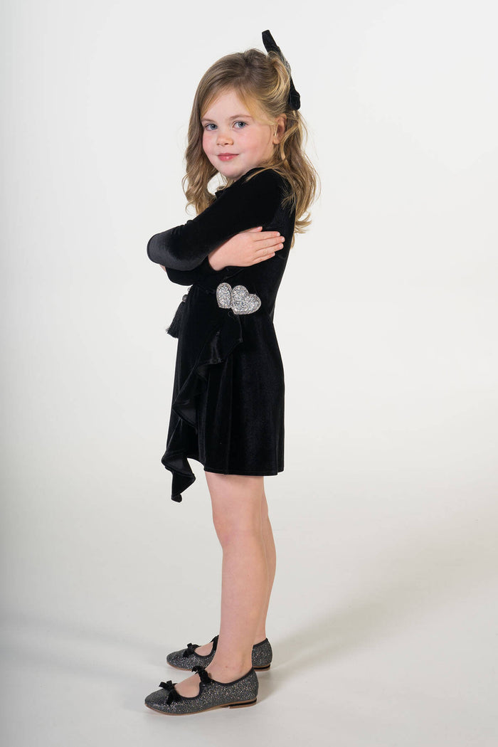 Valentina black velvet party dress ME - Moeder dochter matching kleding en accessoires - twinning jurken - feestjurken - Mother daughter matching dresses | Just Like Mommy'z | Christmas Holiday Collection - Kerst Collectie - mummy and mini me