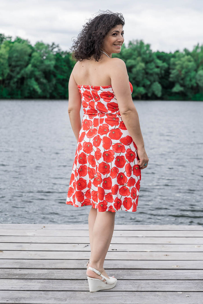 Moeder dochter jurk rood- matching kleding - twinning jurken - zomer feestjurken - mother daughter dresses by Just Like Mommy'z - red poppy - strapless twinning set
