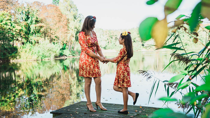 Twinning jurken moeder dochter kleding- matching mum daughter dresses by Just Like Mommy 'z